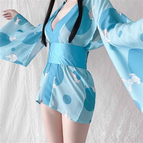 Exotic Adult Erotic Lingerie Sexy Lace Tulle Perspective Nightdress Japanese Kawaii Bunny Girl