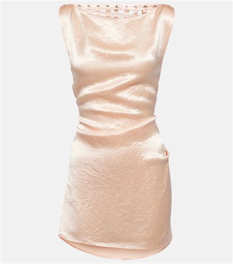 Deconstructed satin minidress in pink - Jean Paul Gaultier | Mytheresa