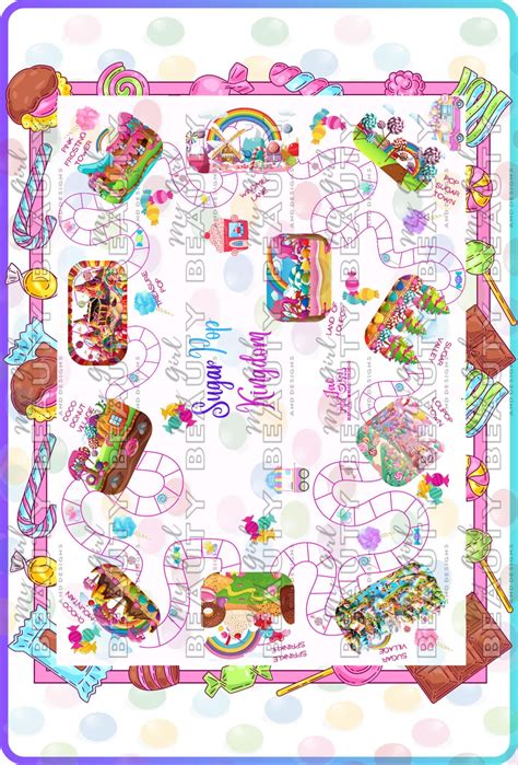 Printable Candyland Game Board Template Candy Land Board Game | TPT