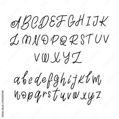 elegant hand drawn cursive english alphabet  uppercase  lowercase