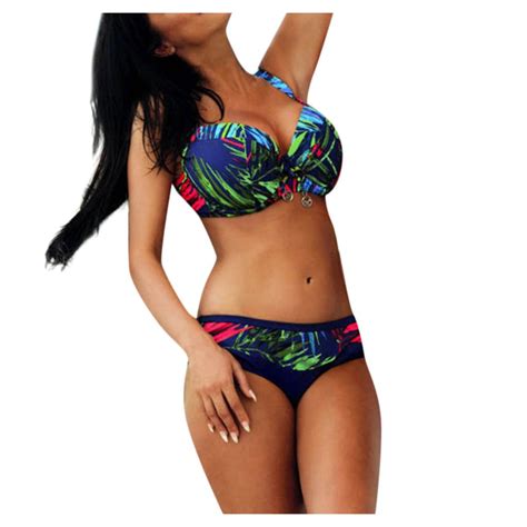 KTMKH Women Plus Size Bathing Suit Top Large Cup With High Waisted Bottom Bikini Set Walmart