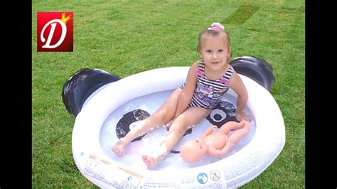 БАССЕЙН ПАНДА игры в новом бассейне кукла НЕНУКО и Даша POOL PANDA ...