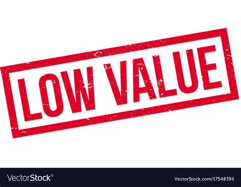 Low Value Rubber Stamp Royalty Free Vector Image