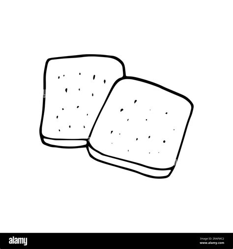 Vector hand drawn illustration of a loaf of sliced bread. bread drawing ...