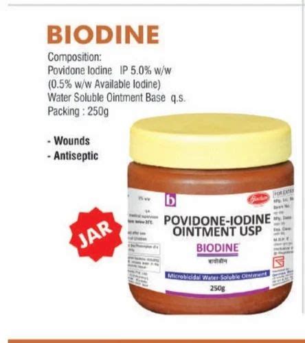 Povidine Iodine Ointment, For Wounds Antiseptic, Packaging Size: 250 g ...