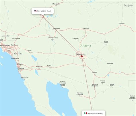 All Flight Routes From Las Vegas To Hermosillo Las To Hmo Flight Routes