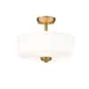 Arlington 14 75 In 3 Light Heritage Brass Semi Flush Mount Light With