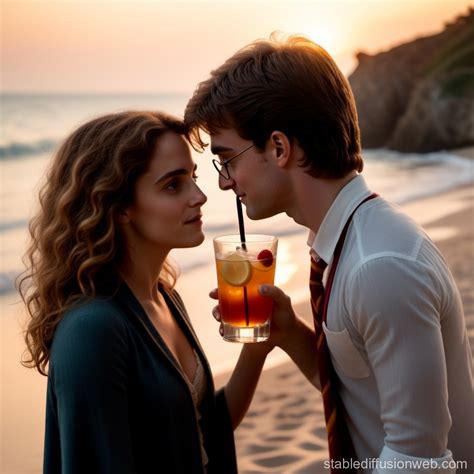 Hermione On The Beach Hermione Clad In Black Bikini Decorated With Diamonds Prompts Stable