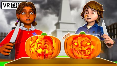 FNAF PUMPKIN CARVING Competition With Cassie And Gregory In VRCHAT