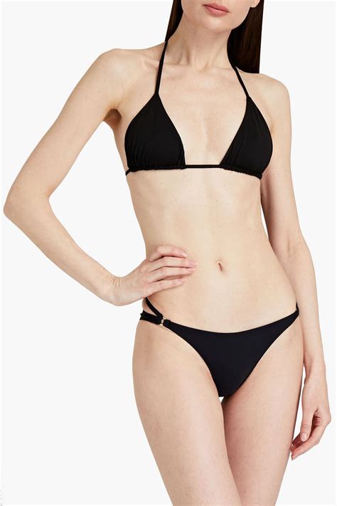 Black Ring Embellished Low Rise Bikini Briefs Stella Mccartney The