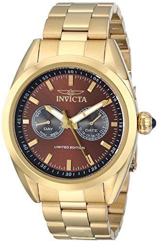 Invicta Men S Invicta Speedway Brown Dial K Gold Ion Plated