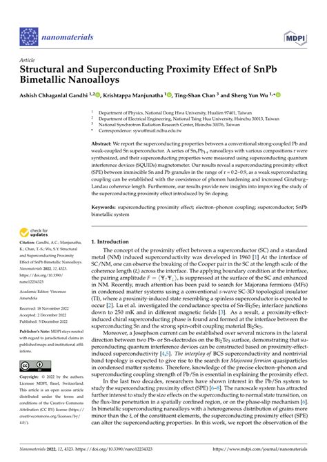 PDF Structural And Superconducting Proximity Effect Of SnPb