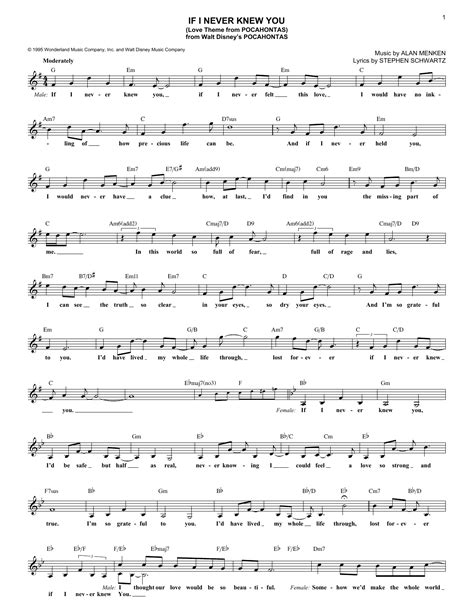 If I Never Knew You (End Title) (from Pocahontas) von Jon Secada and