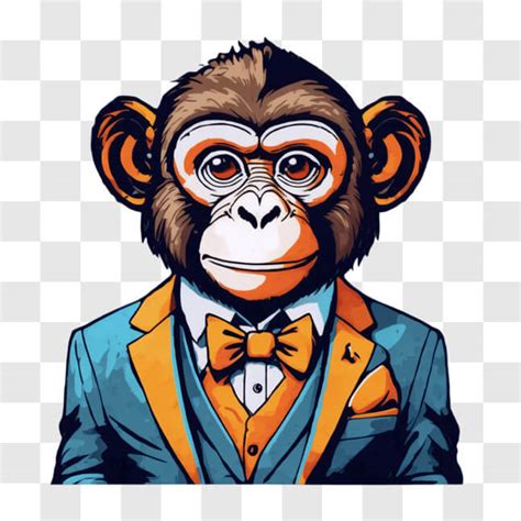 Baixe Macaco Elegante Em Traje Elegante Cartoons Creative Fabrica