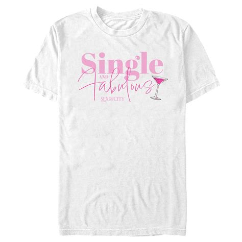 Men S Sex And The City Single And Fabulous Cosmo Graphic Tee White Large Walmart