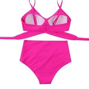 SUUKSESS Swim Suuksess Women Wrap Bikini Set Push Up High Waisted Piece Swimsuits Size Xl