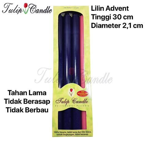 Jual Lilin Advent 30 Cm X 21 Cm Isi 4 Lilin Adven Tulip Candle Lilin