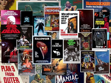 Classic Horror Movie Posters Collage