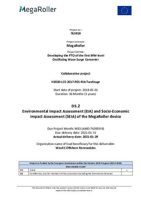 Pdf D52 Environmental Impact Assessment Eia And Socio Economic