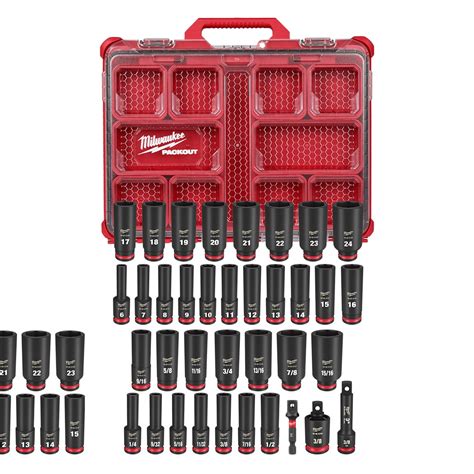 Milwaukee Tool Shockwave Impact Duty 3 8 In Drive Metric And Sae Deep