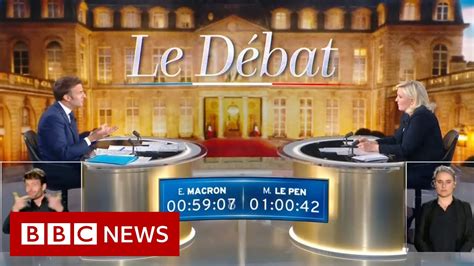 Macron And Le Pen Clash In French Presidential Election Debate Bbc