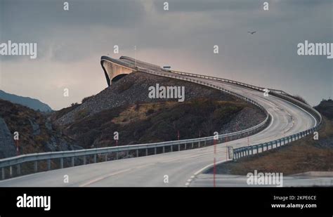 Storseisundet Bridge On The Atlantic Road Rises Above The Landscape