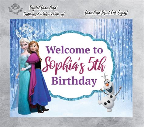 Frozen Party Sign, Frozen Birthday Sign, FROZEN, Frozen Themed Birthday ...