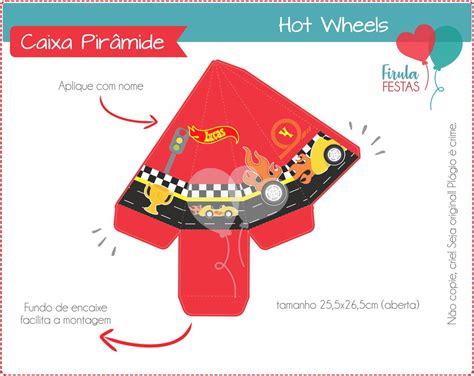 Arte para Caixinha Pirâmide Hot Wheels Elo7 Produtos Especiais