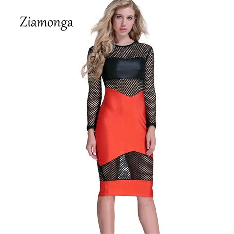 Ziamonga Women Sexy Black Red Khaki Lace Dress Sexy Club Dress Hollow Out Backless Bodycon