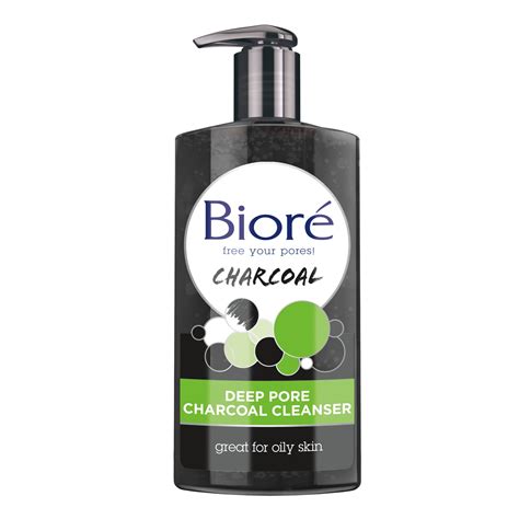 Biore Deep Pore Charcoal Daily Face Wash For Dirt And Makeup Removal For