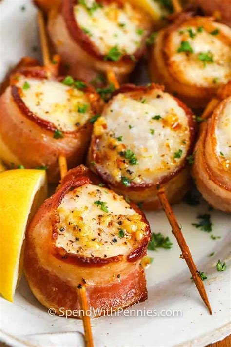 Bacon Wrapped Scallops Spend With Pennies