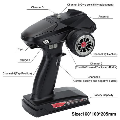 Injora T6 6 Channel 2 4GHz Transmitter With Receiver Gyro T6 T6FG Met