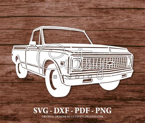 Svg Chevrolet C10 1971 Silhouette Cut Files Designs Clip Art Etsy