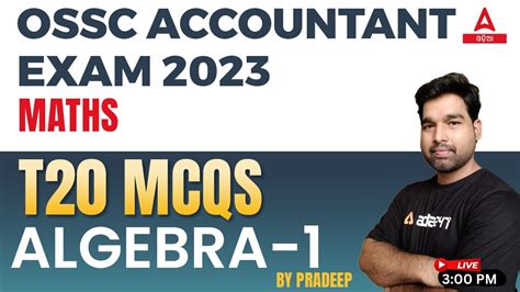 OSSC Accountant Class Maths Algebra T20 MCQs YouTube