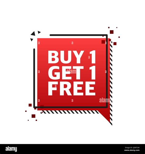 Buy 1 Get 1 Free Sale Tag Banner Design Template App Icon Vector