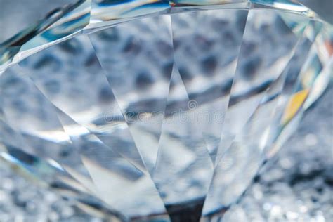 Large Dazzling Brilliant on Shiny Silver Surface, Closeup Stock Photo ...