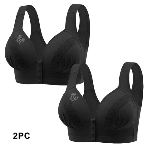 Aobny Compression Womans Bras Black Pack Plunge Nylon Bralette