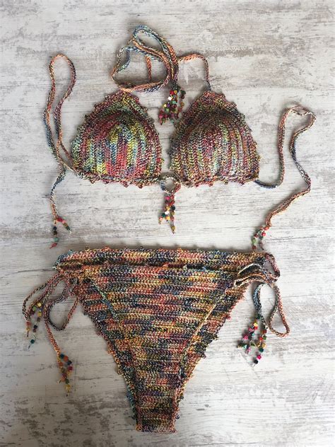 Crochet Bikini Set Crochet Bikini Crochet Swimwear Bathing Suit Boho Bikini Triangle Bikini