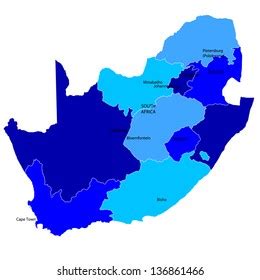 Vektor Stok South Africa Political Map Administrative Divisions Tanpa