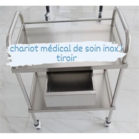 Chariot De Soins En Inox Avec Tiroir