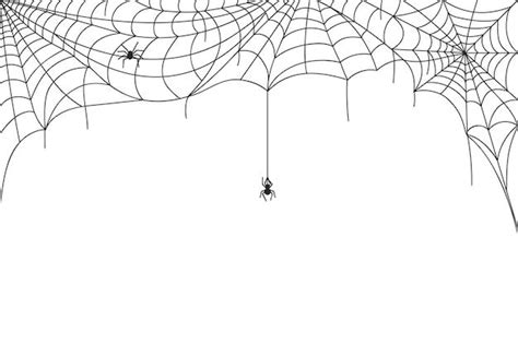 Halloween Spider Web Border With Spooky Cobwebs