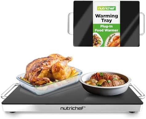 Amazon Nutrichef Electric Hot Plate Tray Dish Warmer With Black Glass Top Ideal For Home