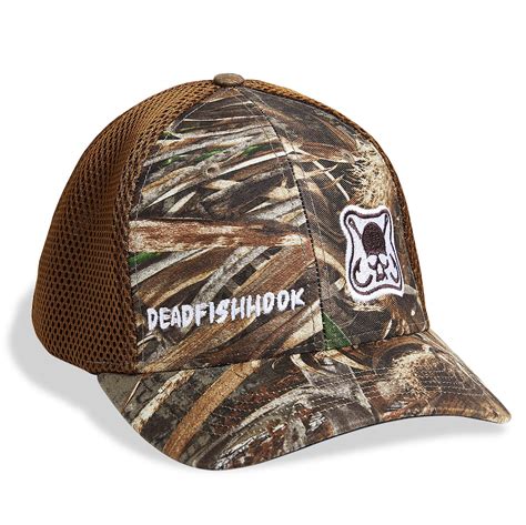 Camo Patch Truckers Hat Dead Fish Hook