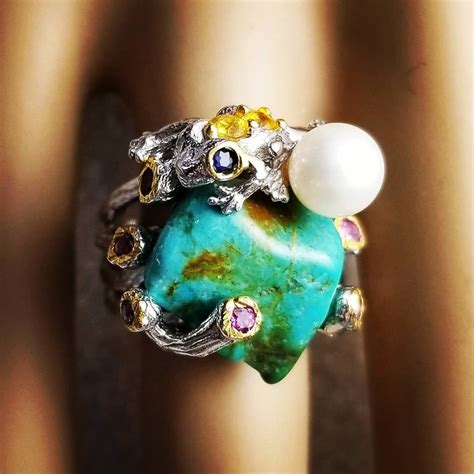 Turquoise Magic Nugget Ring Onsalenow Honeybeme Bohogirls Handmade