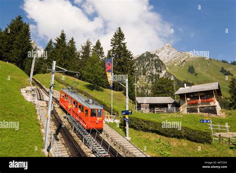 Pilatus Railway On The Way Lake Lucerne Pilatus Alpnachstad Canton Of