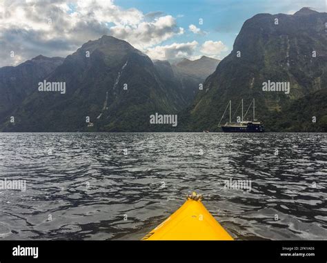 Canoeing through magnificent Doubtful Sound, South Island of New ...