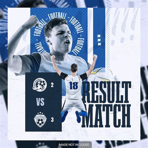 Premium Psd Result Match Soccer Social Media Flyer Banner