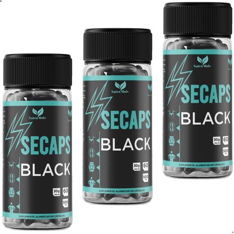 Kit Secaps Black Original Potes C Psulas Cada Secaps Max Black