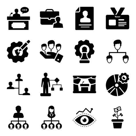 Teamwork And Management Icon Set Vector Art At Vecteezy