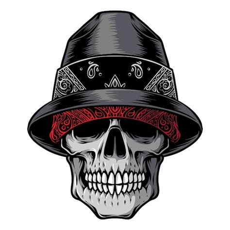 Premium Vector Skull Gangster Head Logo